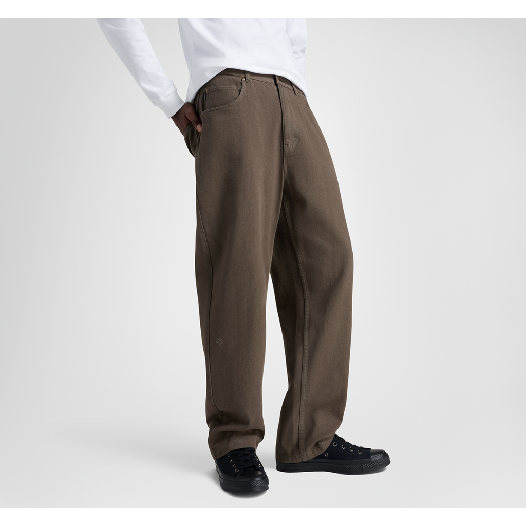 CONVERSE กางเกง BAGGY DENIM PANTS BROWN ผู้ชาย 1327611AM_H4BRXX ( 10027611-A02 )