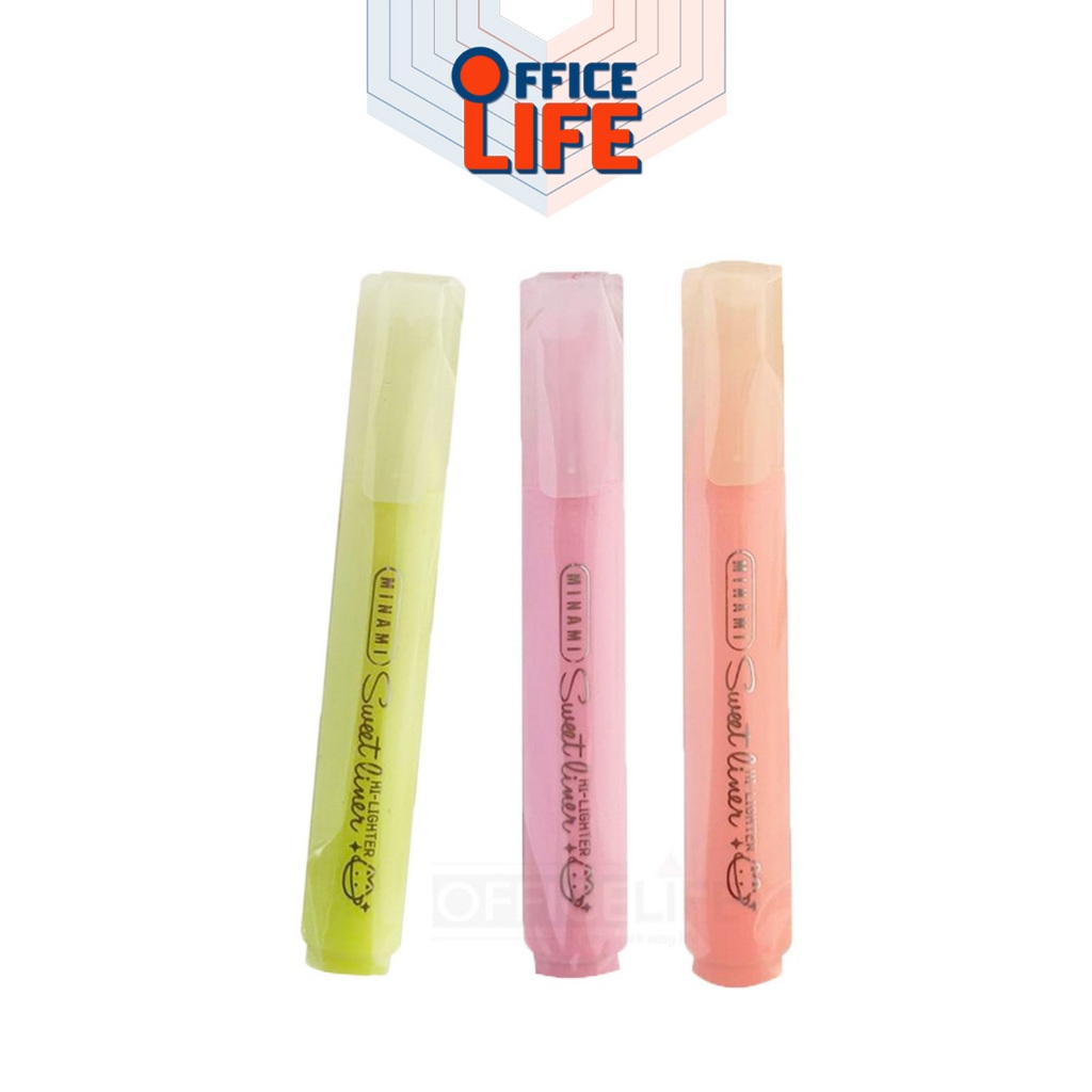 MINAMI (มินามิ) ปากกาเน้นข้อความ รุ่น MI-445 ไฮไลท์ สีพาสเทล ( 1 ด้าม )