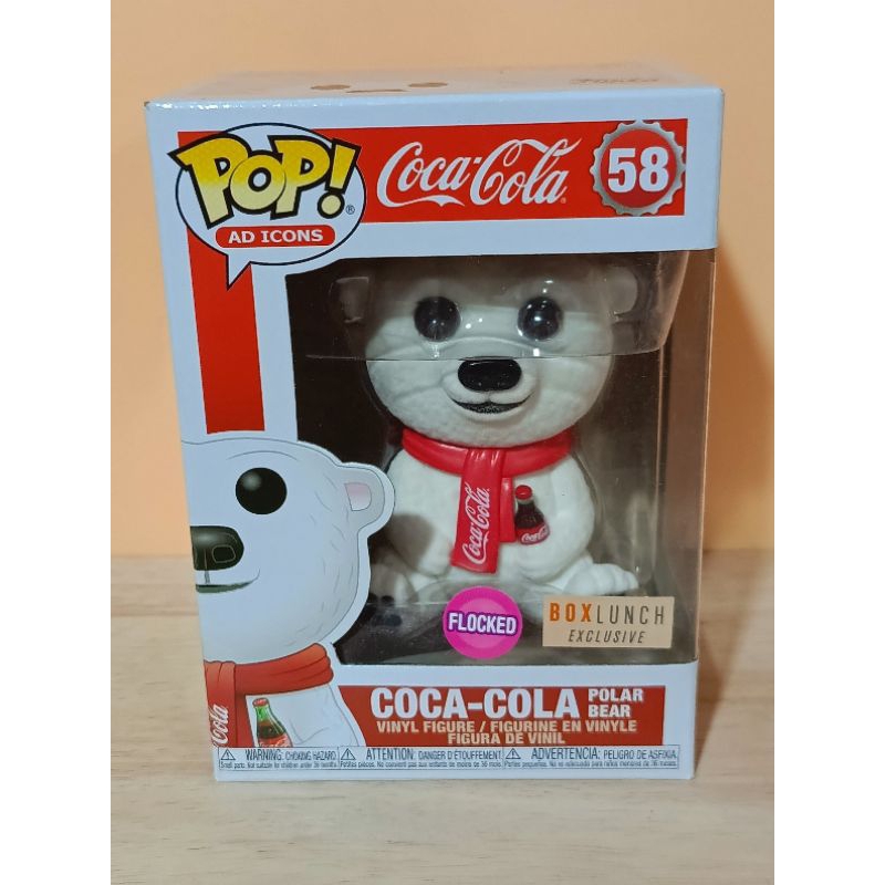 Funko Pop! : Coca-Cola - Coca-Cola Polar Bear Flocked [ กล่องสินค้า - 9/10 ]