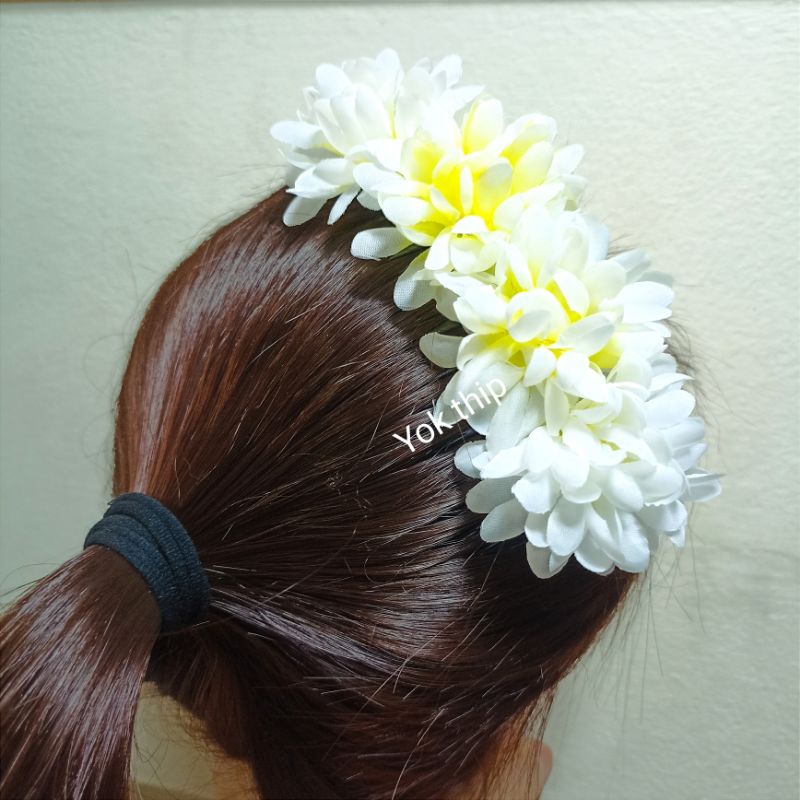 1ชิ้น หวีสับ ดอกมัม ดอกไม้ประดิษฐ์ เครื่องประดับผม ผู้หญิง ใส่งานฟ้อนรำ เต้นรำย้อนยุค