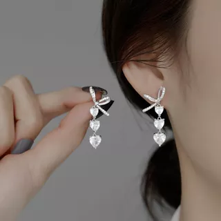 GLAMOR✨ต่างหูยาว For You ต่างหูเงิน ต่างหูโบว์ ต่างหูรูปหัวใจ ต่างหูแฟชั่น ต่างหูเท่ๆ ต่างหูเพชร