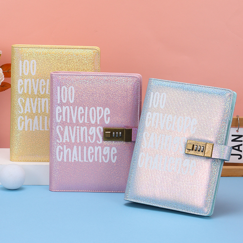 Fashion Couple 100 Days Cash Savings Challenge Password Lock Notebook Deposit Money Budget Binder No