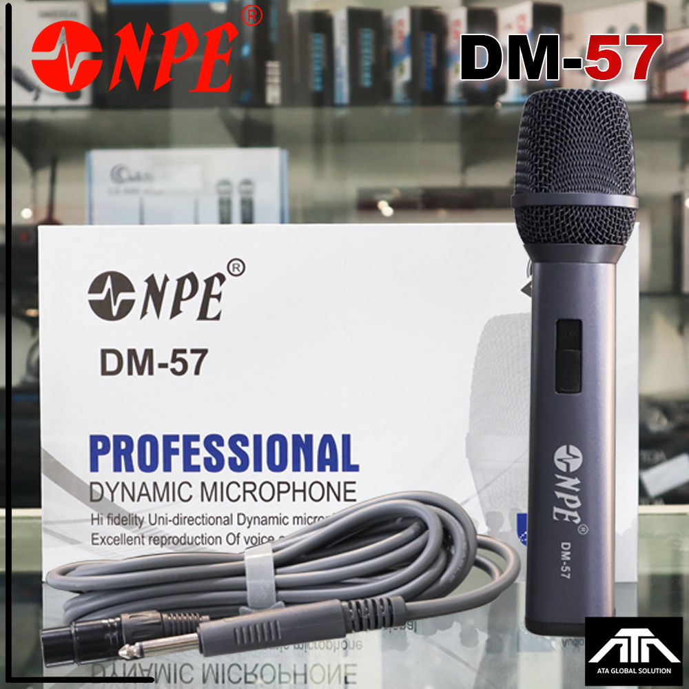 ไมค์ NPE DM-57 DM57 ไมโครโฟน NPE DM-57 พร้อมสายไมค์ ความยาว 5 เมตร ในกล่อง Dynamic Microphone