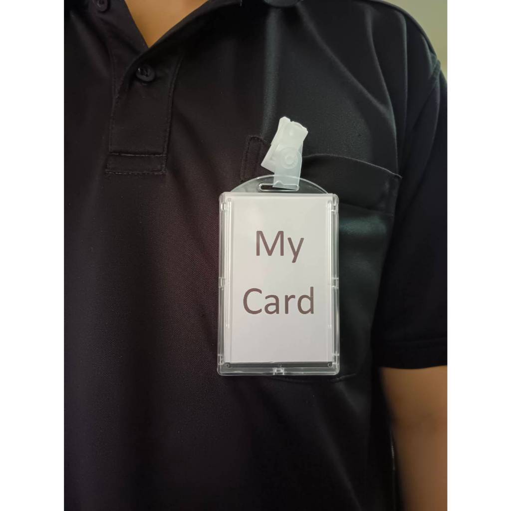 กรอบป้ายชื่อปิดหน้าหลัง แนวตั้ง แนวนอน พร้อมกิ๊บพลาสติก - รูปที่ 2