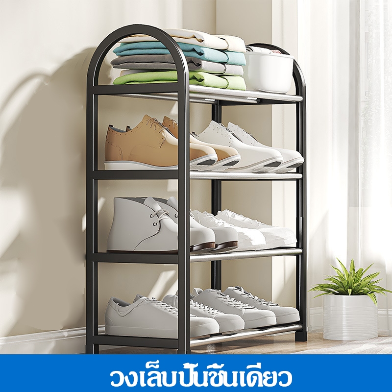 ชั้นวางรองเท้าในครัวเรือนที่เรียบง่าย, ที่เก็บของหลายชั้น, ตู้รองเท้าที่ไม่ใช้พื้นที่, อพาร์ทเมนต์ขนาดเล็กช่วยประหยัดพื้