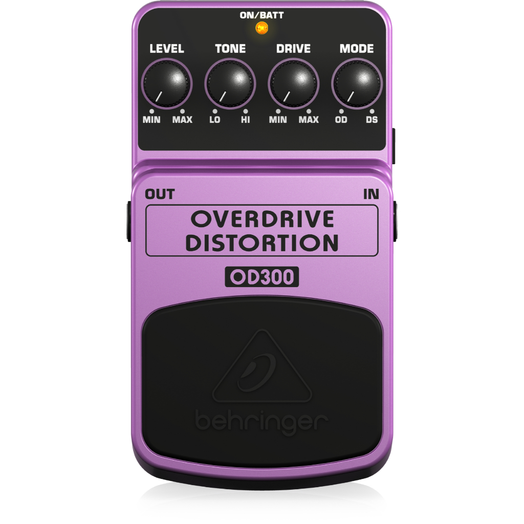 เอฟเฟคกีตาร์ 2 เสียงใน 1ตัว OVERDRIVE/DISTORTION ยี่ห้อ BEHRINGER รุ่น OD-300 ใช้ถ่าน 9v หรือหม้อแปลงขนาด 9v