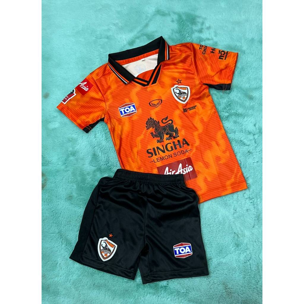 ชุดบอลเด็ก ทีมเชียงราย ปีล่าสุด2025 มีครบไซด์ ได้ทั้งชุด(เสื้อ + กางเกง) ราคาถูก