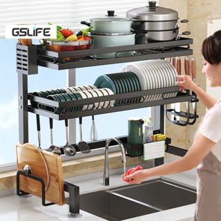 GSlife ชั้นวางจาน 2ชั้น 62/92/105/120ซม ค่รอบอ่างล้างจาน