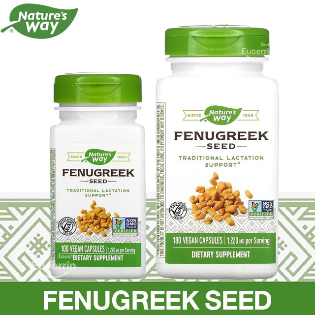 Nature's Way, Fenugreek Seed, 1,130 mg, 180 Vegan Capsules (565 mg Per Capsule) ลูกซัดเพิ่มน้ำนม