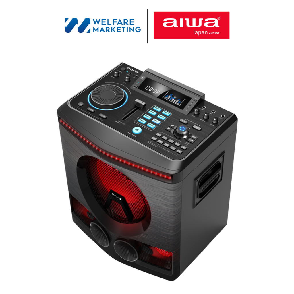 [ผ่อน 0%] AIWA AW-X18DJ Party Speaker ลำโพงบลูทูธปาร์ตี้