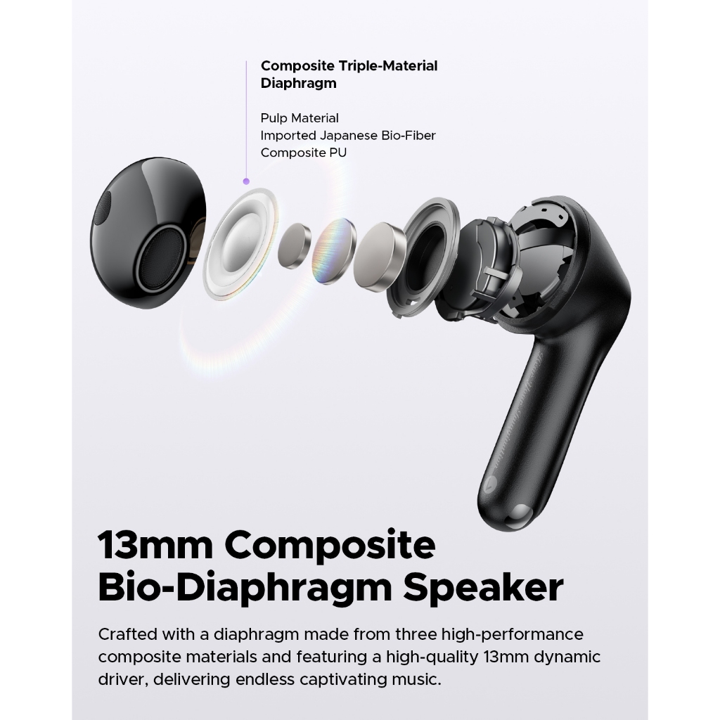 [ประกันศูนย์ไทย] SoundPEATS Air5 หูฟังบลูทูธ 5.4 หูฟังไร้สาย Snapdragon Sound aptX มี ANC,Game mode