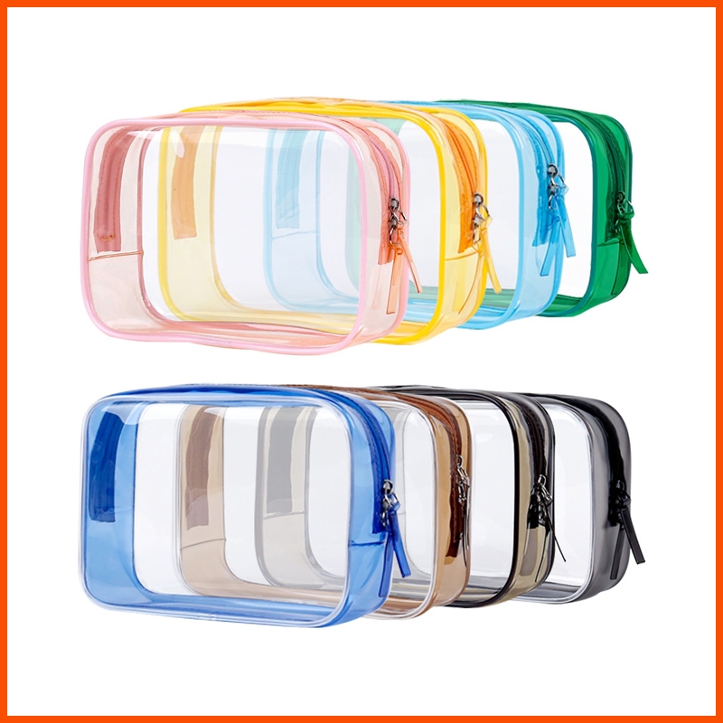 KALAMA กระเป๋าเครื่องสําอาง PVC แบบใส กันน้ํา มีซิป สําหรับเดินทาง