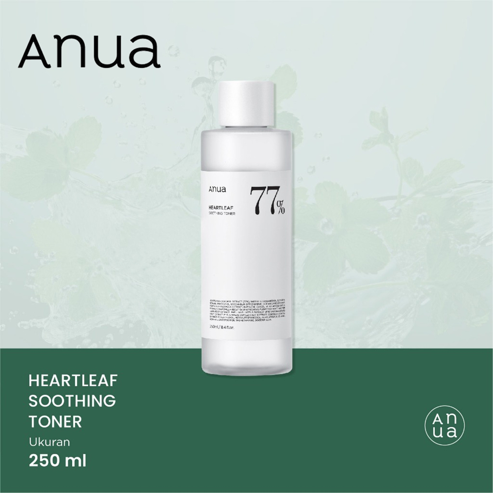 ANUA : HEARTLEAF 77% SOOTHING TONER 250 ml โทนเนอร์ลดสิวผด ผิวแสบแดง ปรับสมดุลผิว exp2026