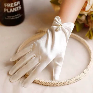 ถุงมือผ้าซาติน เรียบหรู ผ้าลื่นใส่สบาย ถุงมืองานเลี้ยง ปาร์ตี้