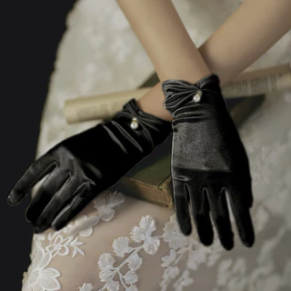 ถุงมือผ้าซาติน เรียบหรู ผ้าลื่นใส่สบาย ถุงมืองานเลี้ยง ปาร์ตี้
