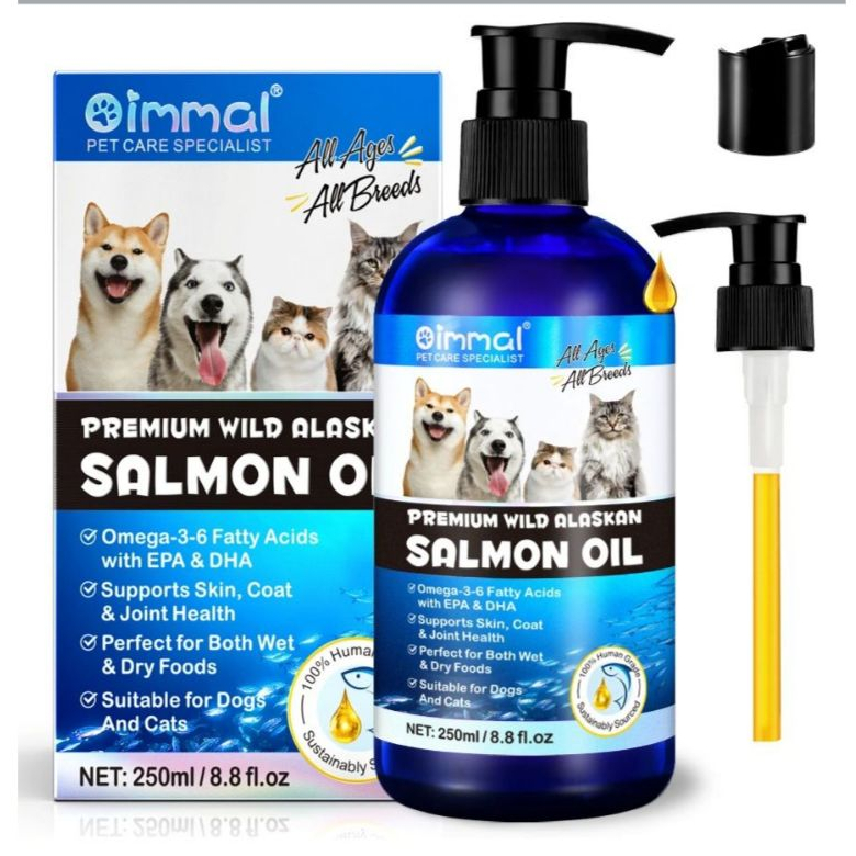 น้ำมันปลาแซลมอนโอเมก้า 3 Alaskan Salmon (USA) ขนาด 250 ml. ใสไม่มีตพกอน รสชาติดี  Human Grade