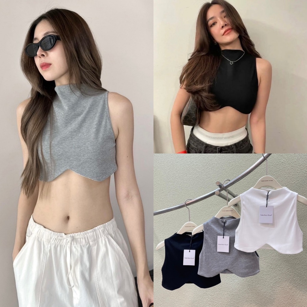 “Curve crop top” เสื้อครอปแขนกุด รุ่นใหม่มาแล้วค่าา ทรงสวย ดูดีมากๆ งานมีชับในทั้งตัวนะค่ะ ดีเทลคอปีนเก๋มาก