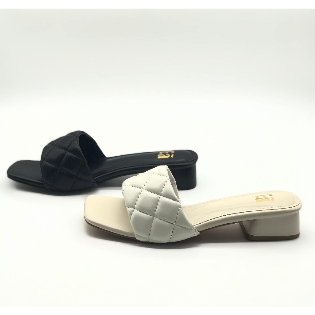 Eastman Beautiful Heel Sandal, Black/White