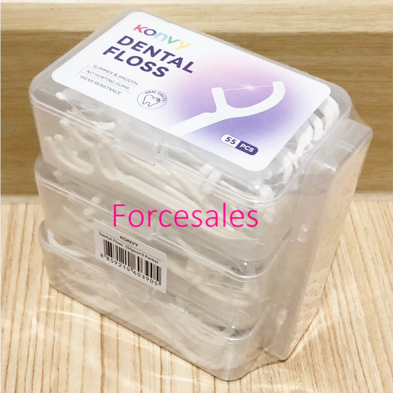 Konvy Dental Floss [55pcs x 3Boxes] ไหมขัดฟัน คอนวี่ 55ชิ้น3กล่อง