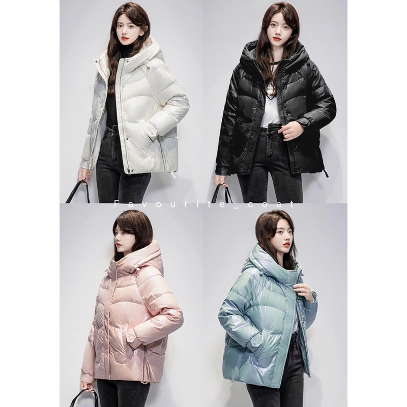 🌨️🌸Metallic Pastel 🌸🌨️พร้อมส่ง เสื้อโค้ทกันหนาวเมทัลลิคสีหวาน กันน้ำ กันหิมะ
