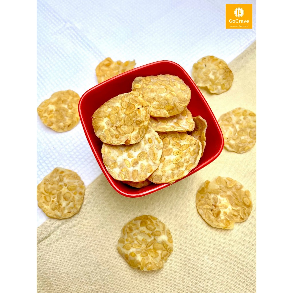 GoCrave - เทมเป้กรอบ เทมเป้พร้อมทาน เทมเป้ทอดกรอบ เทมเป้อบรีดน้ำมัน ขนมคลีน (ขนาด 60 กรัม)
