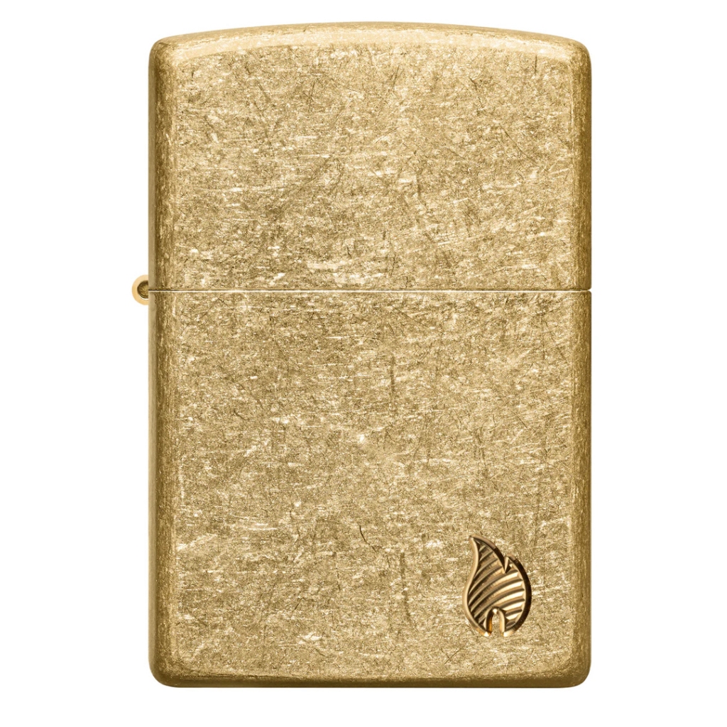 ซิปโป้ รุ่น 46398 Armor® Tumbled Brass Flame ของแท้ รับประกันตลอดชีวิต นำเข้าและจำหน่ายโดยตัวแทนจำหน่าย