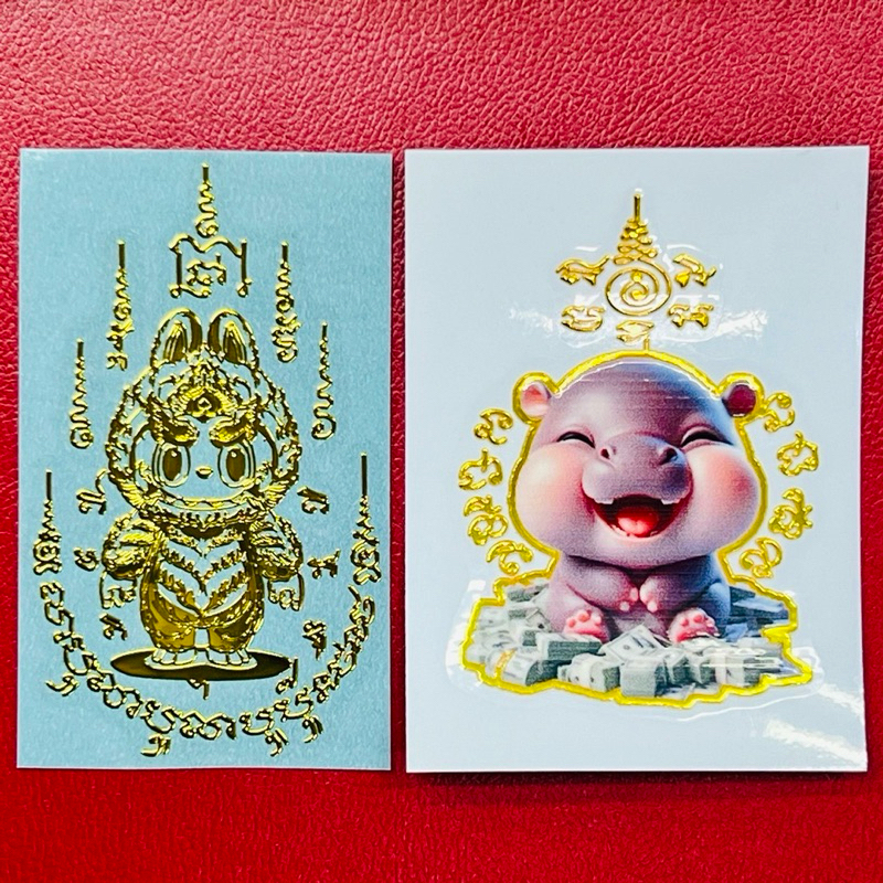 สติกเกอร์ยันต์ หมูเด้ง และลาบูบู ใช้ติดโทรศัพท์มือถือ งานน่ารักสวยงาม