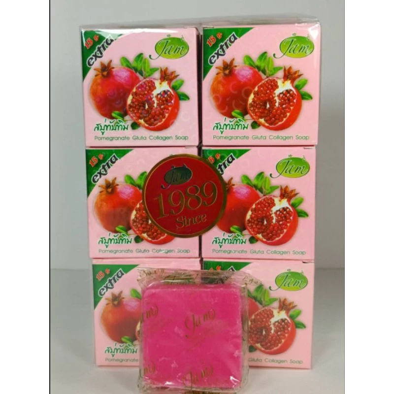 Jam สบู่ทับทิมPomegrante gluta collagen soap1ก้อน65g
