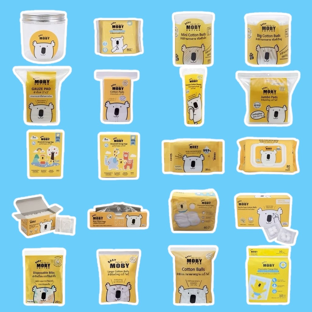 Baby Moby โมบี้ สำลี ผ้าก๊อซ ทิชชู่ คอตตอนบัต ทิชชู่เปียก