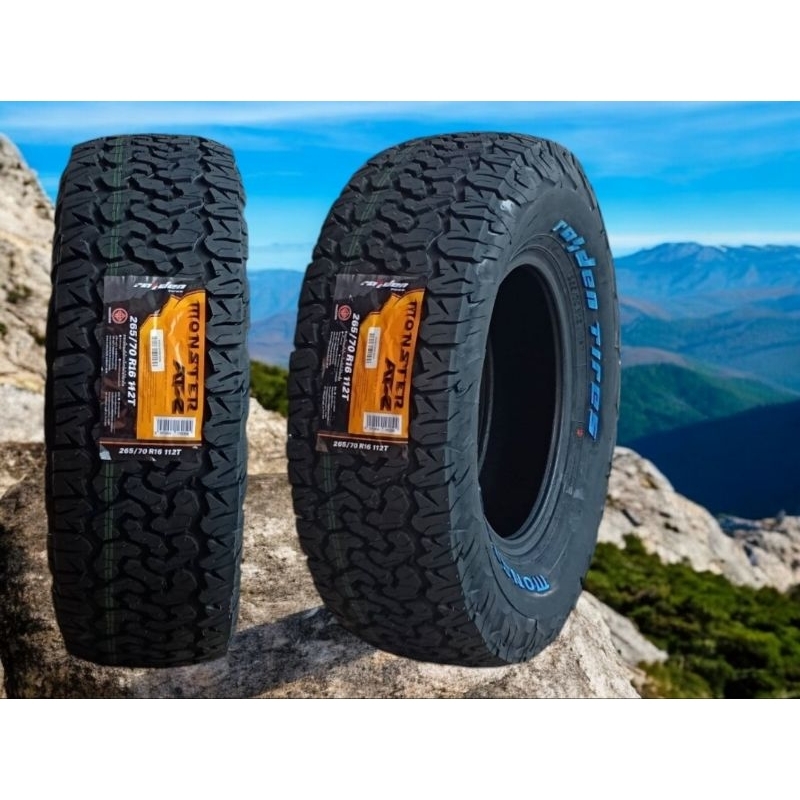 265/70R16 Monster AT1 ยางAllTerrian สายลุย Lenso ยางใหม่ปี2026 ยางลายดอกเดียวกับBF (ราคารวม4เส้น) มี