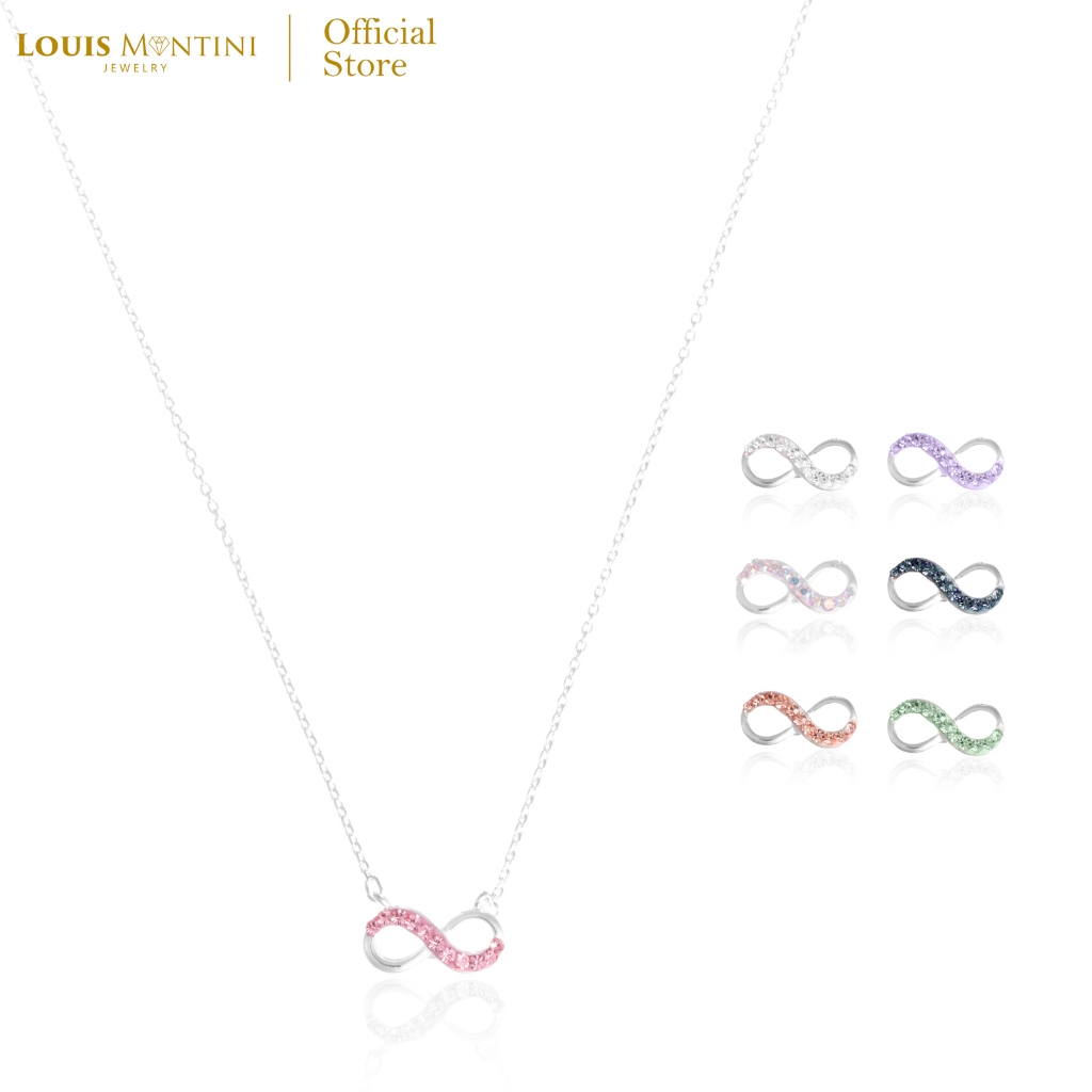 Louis Montini (Jewelry) Sterling Silver 925 Necklace สร้อยคอเงินแท้ 92.5% สร้อยคอผู้หญิง รูป Infinity LJNC05