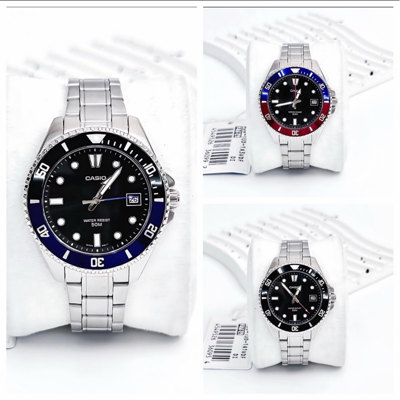CASIO WATCH MDV-10D-1A1VDF // 1A2VDF //1A3VDF นาฬิกาผู้ชาย แท้100% กันน้ำ 5 ATM ประกันศูนย์ CMG 1 ปี