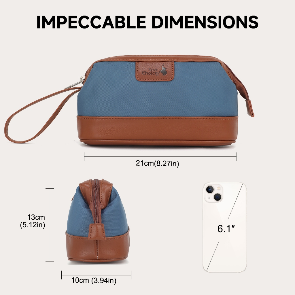 SeaChoice กระเป๋าเครื่องสำอางเดินทาง  Bag Cosmetic กระเป๋าเครื่องสำอางขนาดใหญ่  กระเป๋าซิปเปิดกว้าง กระเป๋าจัดระเบียบ