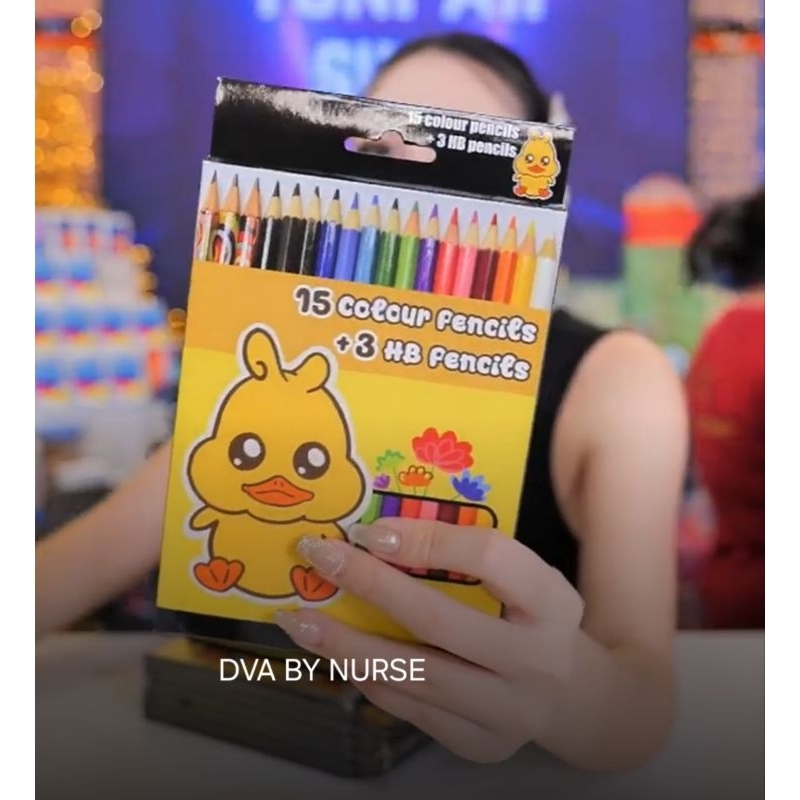 ดินสอสี 15 สี และดินสอดำ HB 3 แท่ง(15 Colour Pencils + 3 HB Pencils)