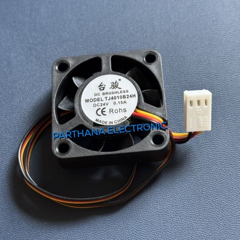 TJ4010B24H พัดลม 24VDC 0.15A 40x40x10MM 3สาย ธรรมดา