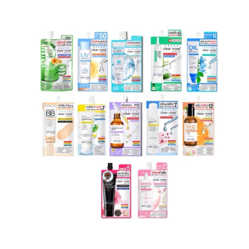 Clear nose เคลียโนส มอยส์บูสเตอร์ กันแดด บูสต์ผิว อโลเวร่า เจลสิว วิตซี บีบี มาส์กสิว โฟมล้างหน้า ซอ