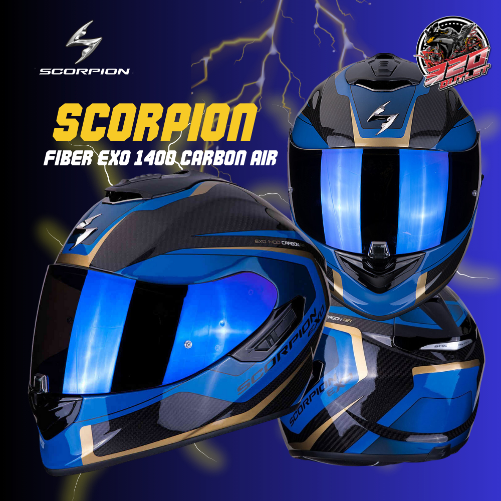 320SP OUTLET หมวกกันน็อคเต็มใบ Scorpion EXO-1400 CARBON AIR ESPRIT