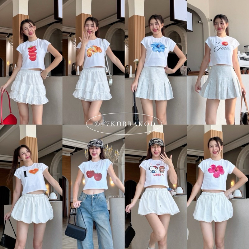 เสื้อยืดทรงเบบี้ทีแขนเต่อ สกรีนลายดิจิตอล baby tee (So.baby)