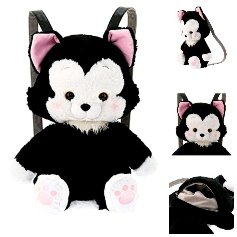 DISNEY Store JAPAN Figaro PLUSH BACKPACK HUGE Pinnochio TOY PLUSHIE BAG PURSE กระเป๋าเป้แมวฟิกาโร่
