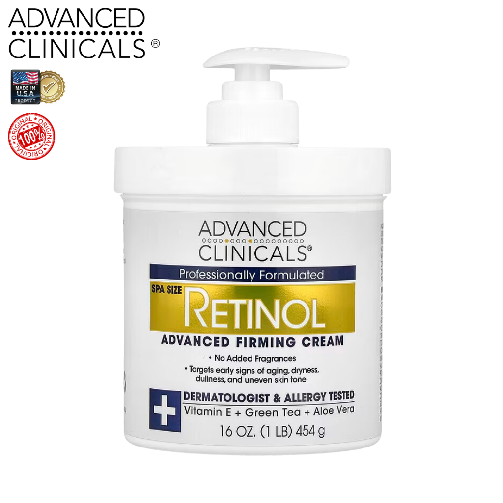 [พร้อมส่ง แท้100%] Advanced Clinicals, Retinol, Advanced Firming Cream เรตินอล ครีมกระชับผิว ปราศจากน้ำหอม (454 g)