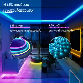 แถบไฟ Led VRGB ยืดหยุ่น ตัดได้ IP67กันน้ํา เปลี่ยนสีได้ ควบคุมผ่านแอพ ยืดหยุ่น สําหรับตกแต่งบ้าน กลางแจ้ง