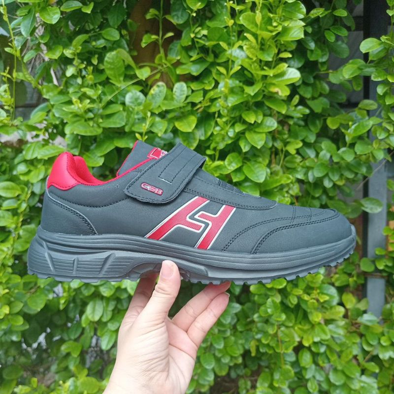 Shoes1190 รองเท้าผ้าใบหนังpuยี่ห้อCSBแบบตีนตุ๊กแก#40-45size#