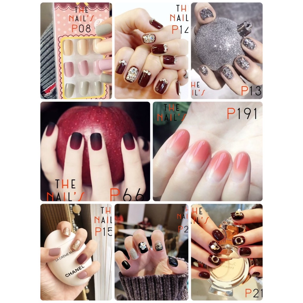 🧡P1🇹🇭เล็บมือพร้อมติด 24 เล็บ ครบไซส์ เล็บปลอม เล็บมือ หมวด P1