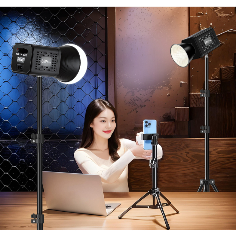 ไฟสตูดิโอ ไร้สาย YM-S60 LED 60W Handheld Photography Fill Light 60วัตต์ ไลฟ์สด บิวอินแบต เปิดได้4ชม.