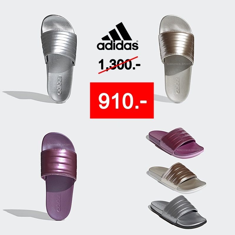 รองเท้าแตะพื้นนิ่ม Adidas Adilette Comfort Metallic ลิขสิทธิ์แท้ 100%