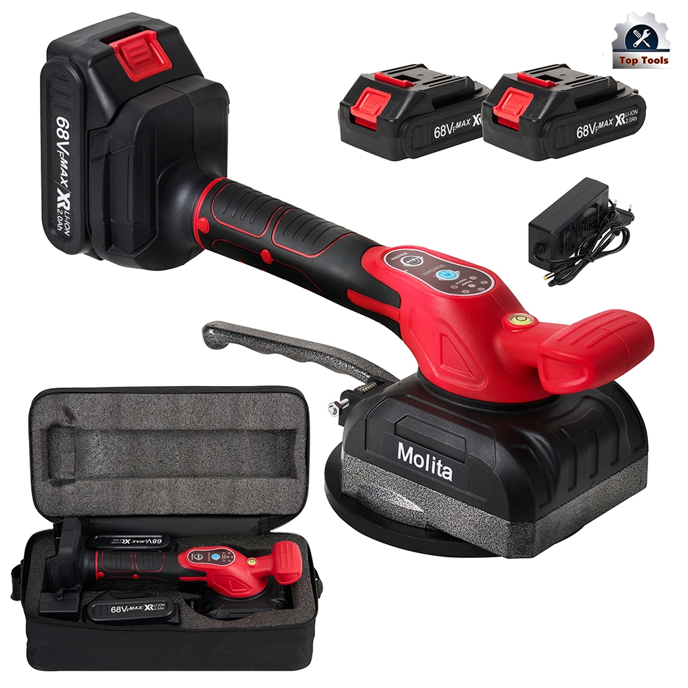 MOLITA เครื่องดูดสั่นกระเบื้องไร้สาย 68V แบตเตอรี่ 2 ก้อน ติดกระเบื้อง ปูกระเบื้อง ดูดกระเบื้อง ปรับความเร็ว 5 ระดับ