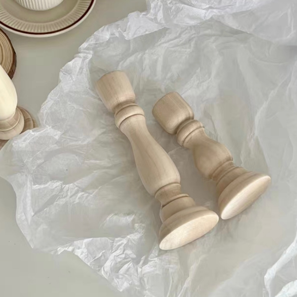 OurHome [พร้อมส่ง] เชิงเทียนไม้ Wooden candlestick holder เชิงเทียนอาหารค่ำใต้แสงเทียนการถ่ายภาพอุปกรณ์ประกอบฉากตกแต่ง รูปที่ 4