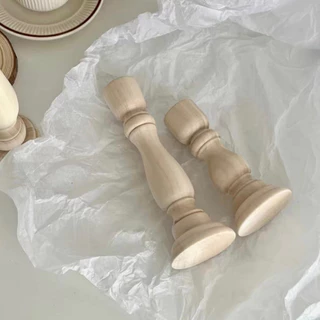 OurHome [พร้อมส่ง] เชิงเทียนไม้ Wooden candlestick holder เชิงเทียนอาหารค่ำใต้แสงเทียนการถ่ายภาพอุปกรณ์ประกอบฉากตกแต่ง
