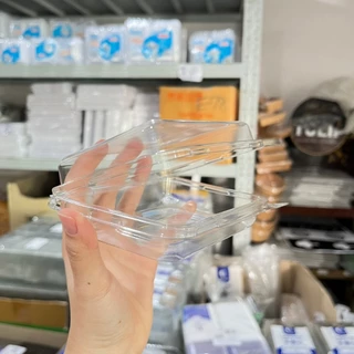 กล่องเหลี่ยมใส E-83 กล่องขนมไหมฟ้า บรรจุ 50 ใบ/แพ็ค ฝาล็อค กล่องใส่ขนมเบเกอรี่/ใส่อาหาร E83 เอแคลร์ กล่องขนมไทย