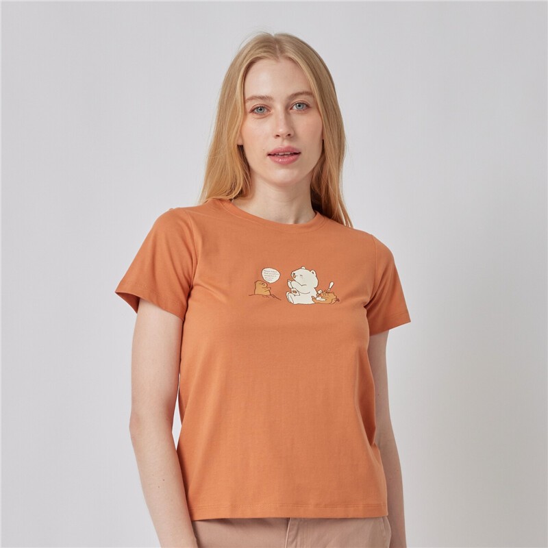GIORDANO เสื้อยืดแขนสั้นผู้หญิง Women's printed tee 05392221
